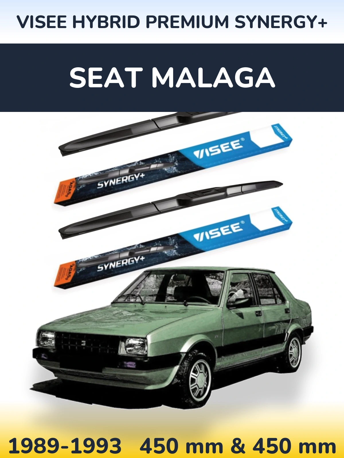 Комплект передних дворников VISEE HYBRID PREMIUM SYNERGY+ 450 & 450 мм для SEAT Malaga 1989-1993