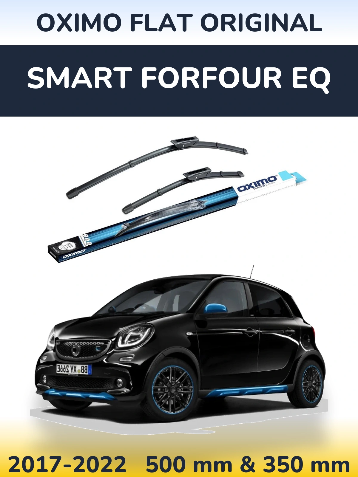 Комплект передніх щіток Oximo Flat Original 500 & 350 мм для Smart Forfour EQ 2017-2022
