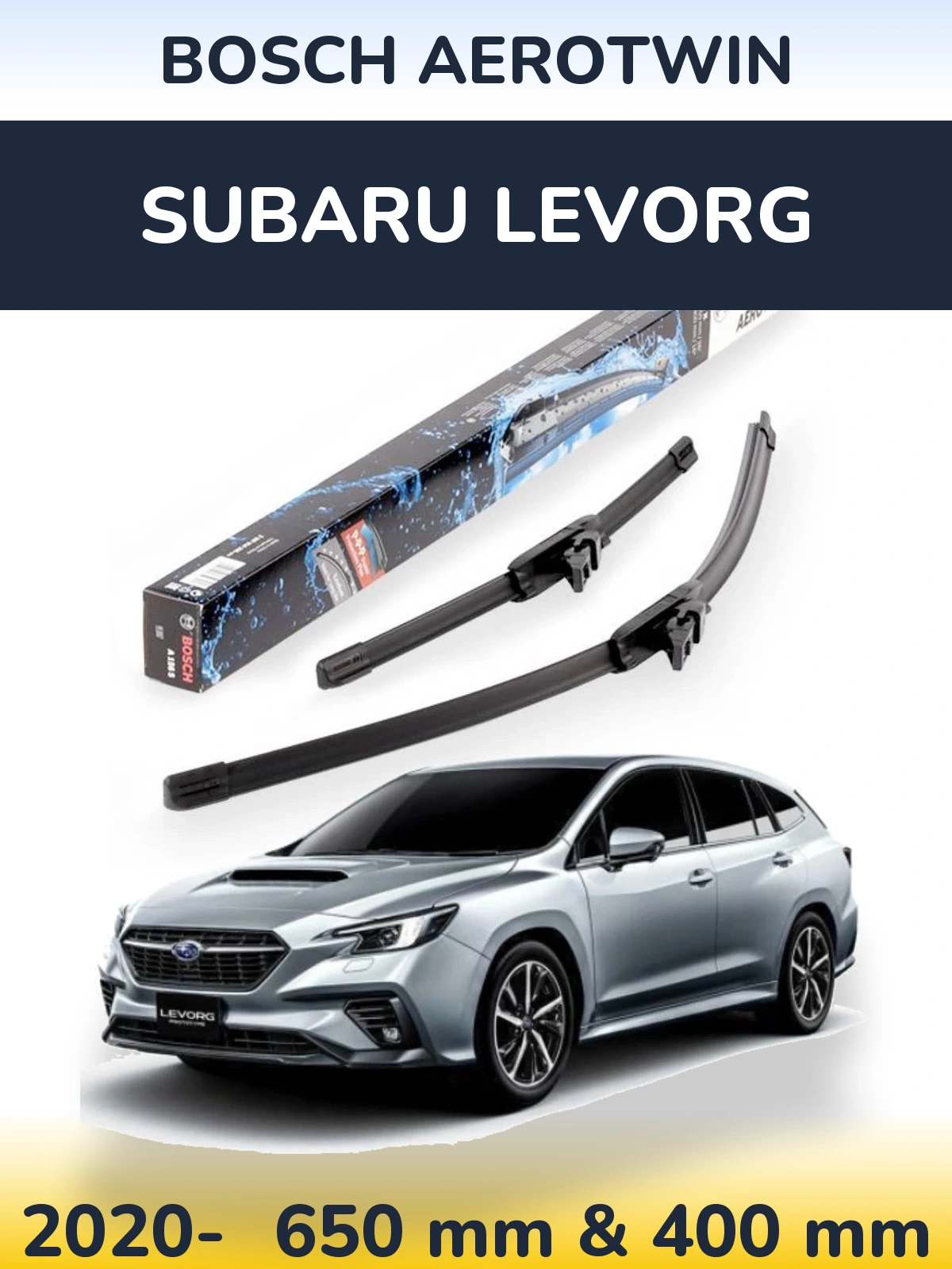 Комплект передних дворников BOSCH AeroTwin 650 & 400 мм для Subaru Levorg 2020-2026