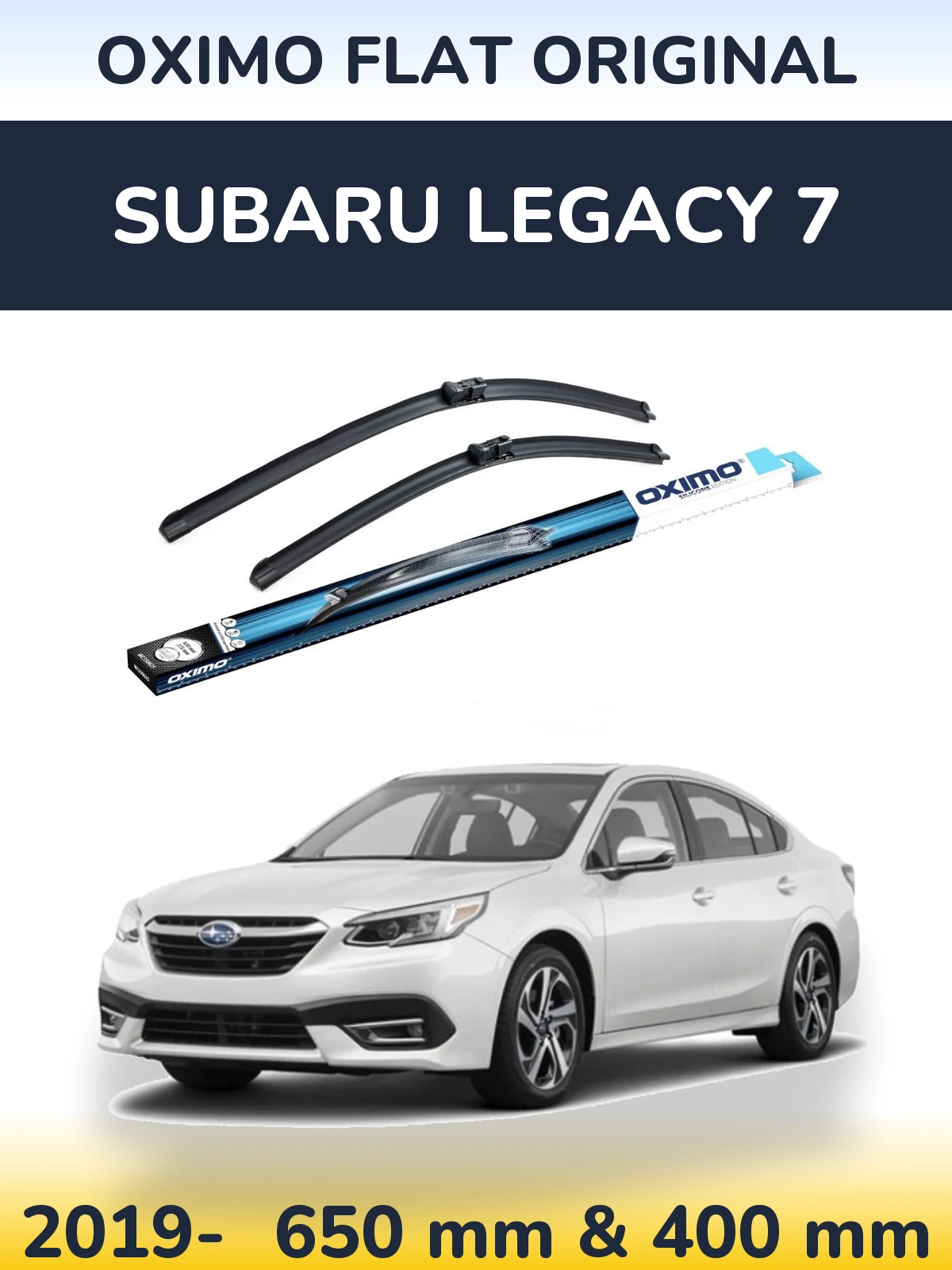 Комплект передніх щіток Oximo Flat Original 650 & 400 мм для Subaru Legacy 7 2019-2026