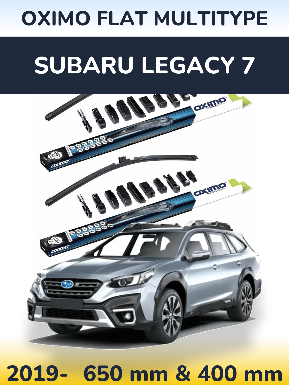 Комплект передніх щіток Oximo Flat MultiТипe 650 & 400 мм для Subaru Legacy 7 2019-2026