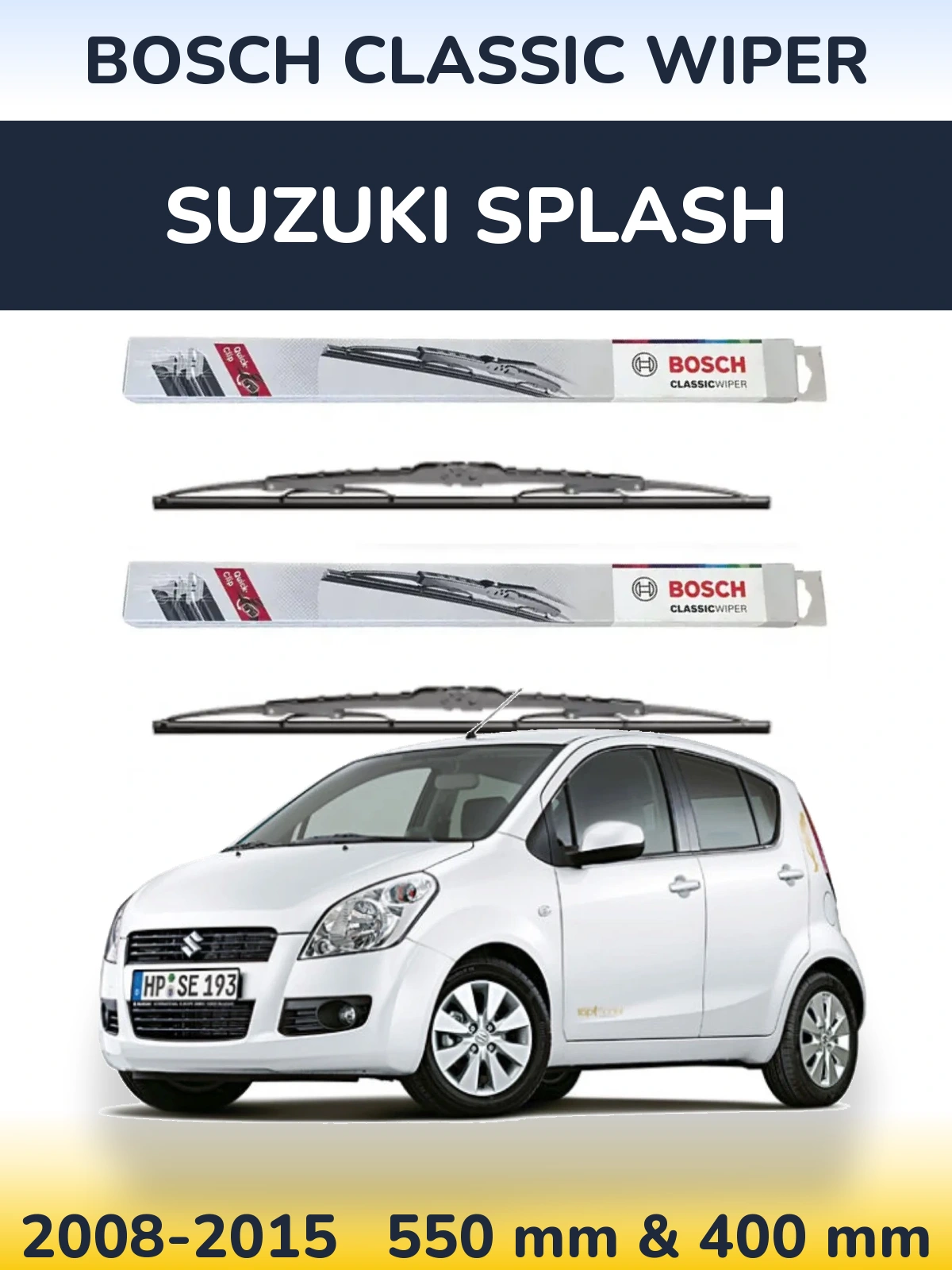 Комплект передніх щіток BOSCH Classic Wiper 550 & 400 мм для Suzuki Splash 2008-2015