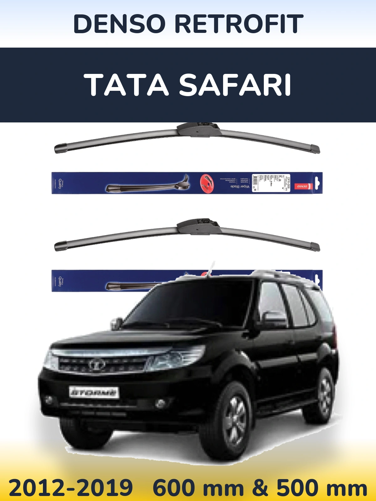 Комплект передних дворников Denso Retrofit 600 & 500 мм для Tata Safari 2012-2019