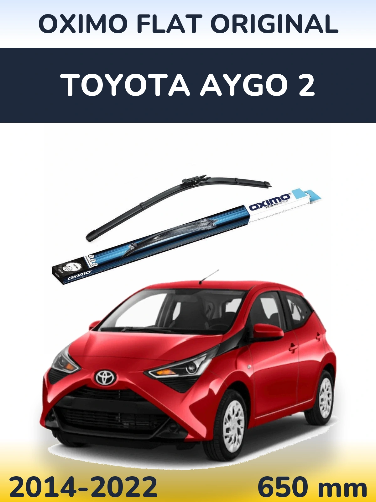 Front wiper blade Oximo Flat Original 650 mm for Toyota Aygo 2 2014-2022