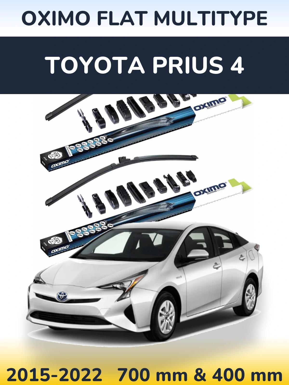 Front wiper blade set Oximo Flat MultiTüüpe 700 & 400 mm for Toyota Prius 4 2015-2022