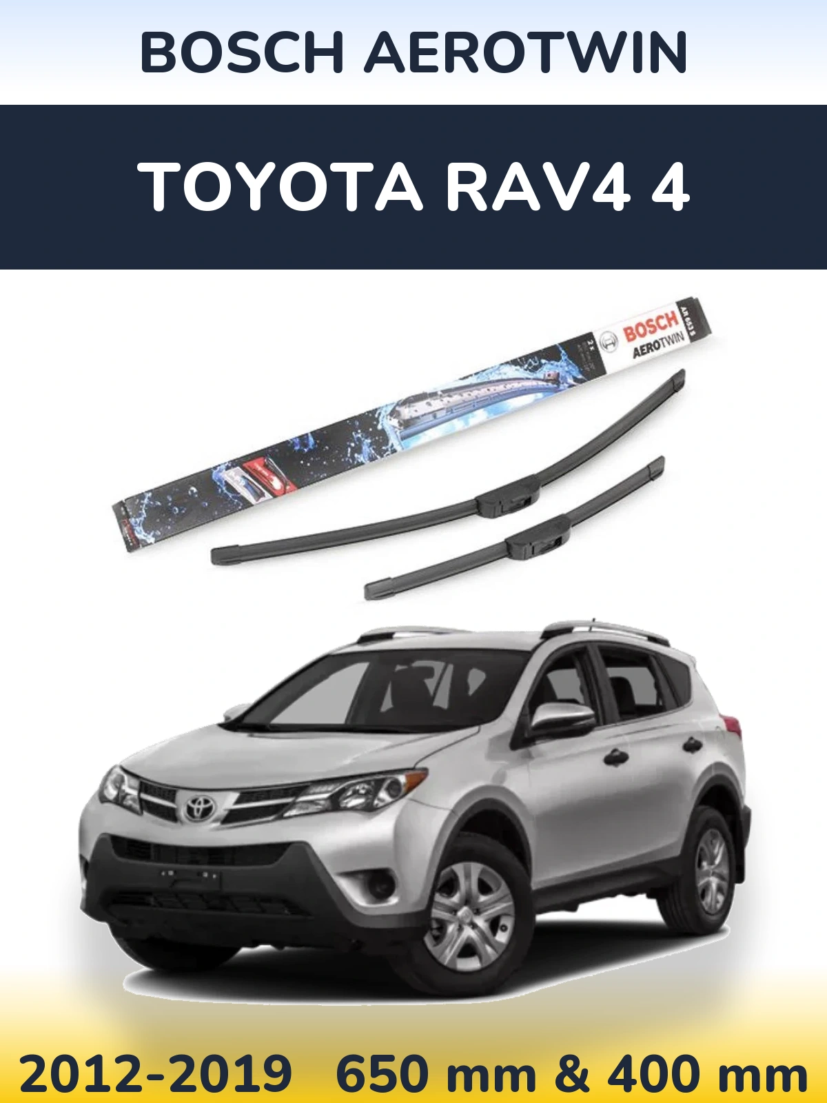 Комплект передніх щіток BOSCH AeroTwin 650 & 400 мм для Toyota RAV4 4 2012-2019