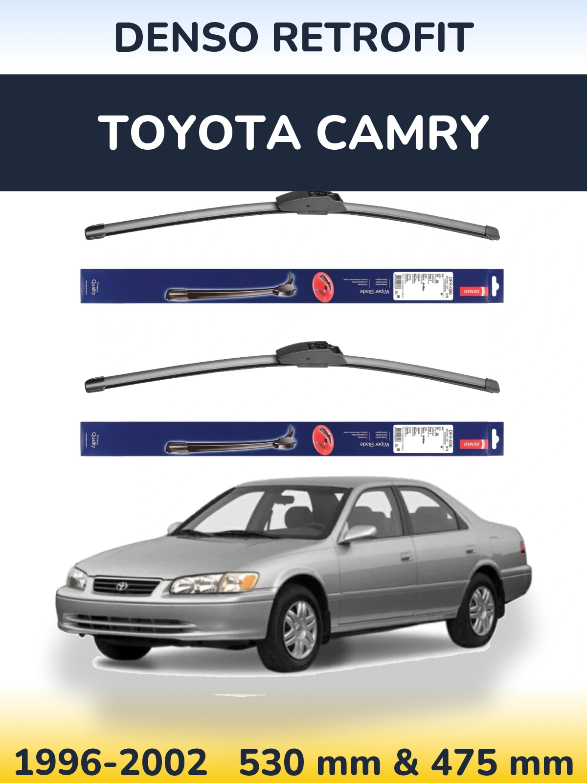 Комплект передних дворников Denso Retrofit 530 & 475 мм для Toyota Camry 1996-2002
