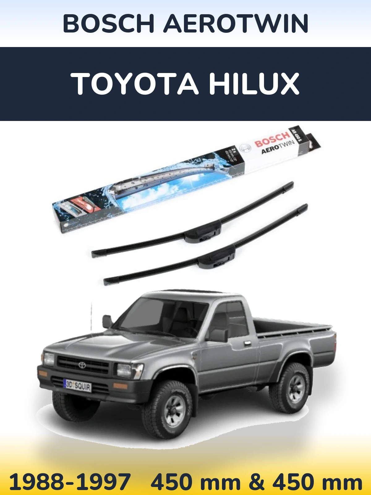 Комплект передніх щіток BOSCH AeroTwin 450 & 450 мм для Toyota Hilux 1988-1997