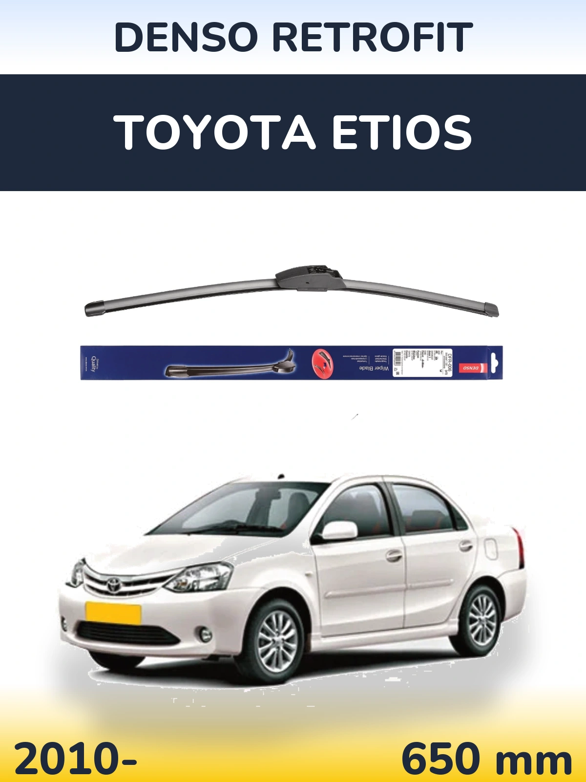 Передня щітка Denso Retrofit 650 мм для Toyota Etios 2010-2026
