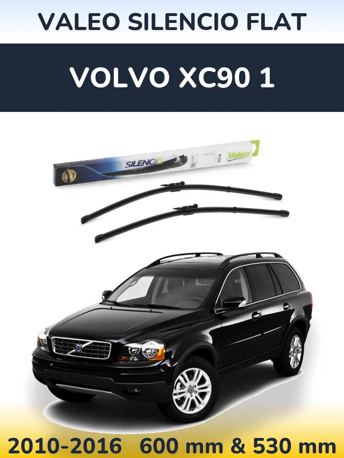 Комплект передних дворников Valeo Silencio Flat 600 & 550 мм для Volvo XC90 1 2010-2016