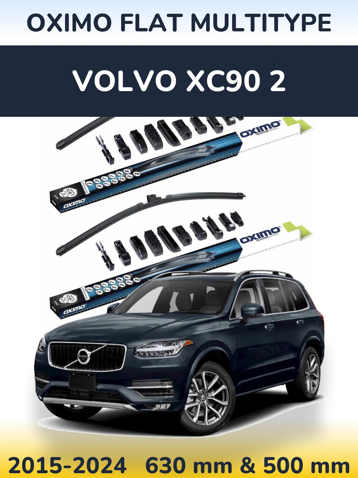 Front wiper blade set Oximo Flat MultiTüüpe 600 & 500 mm for Volvo XC90 2 2015-2024