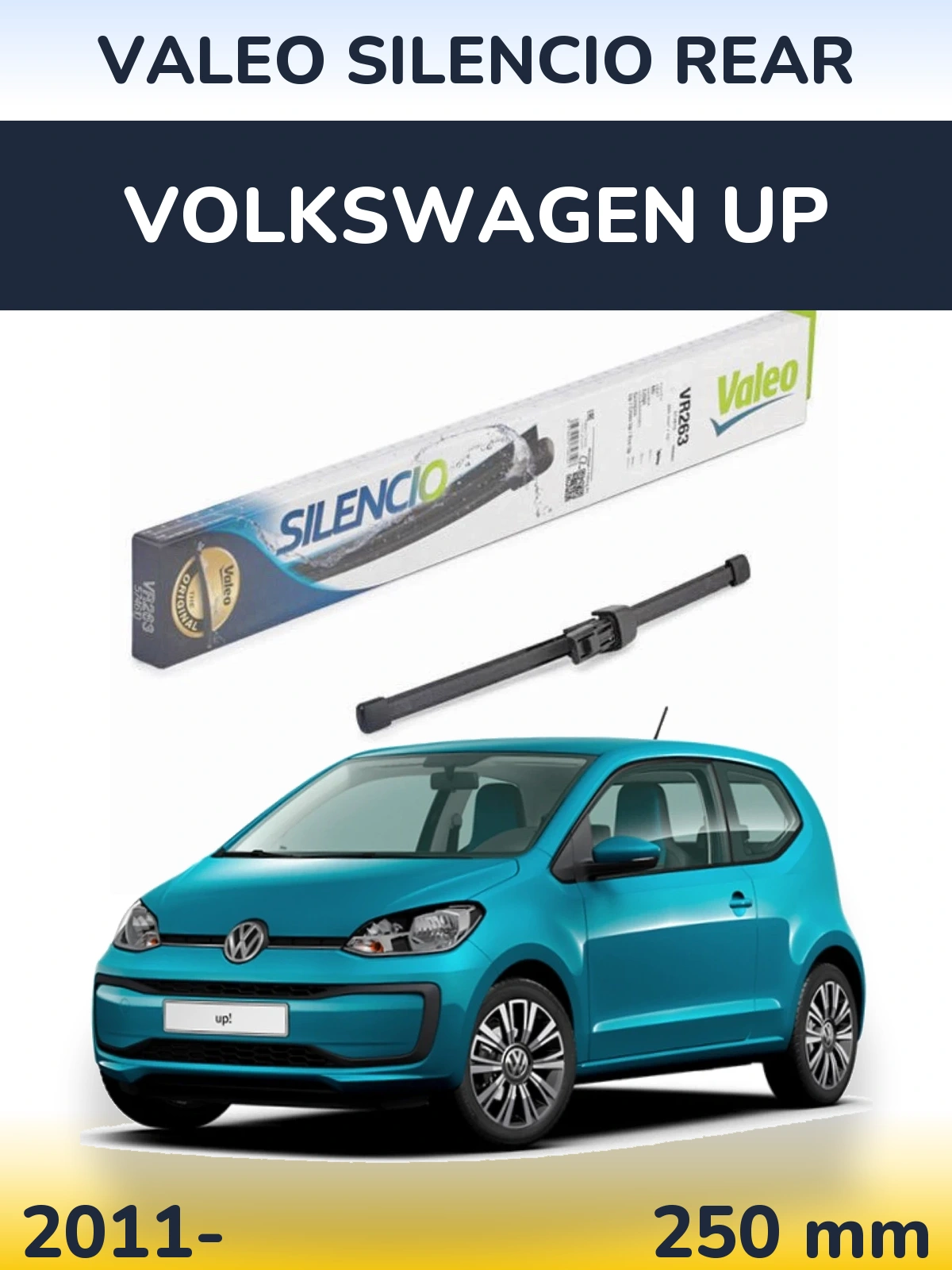 Задня щітка Valeo Silencio Rear 250 мм для Volkswagen Up 2011-2026