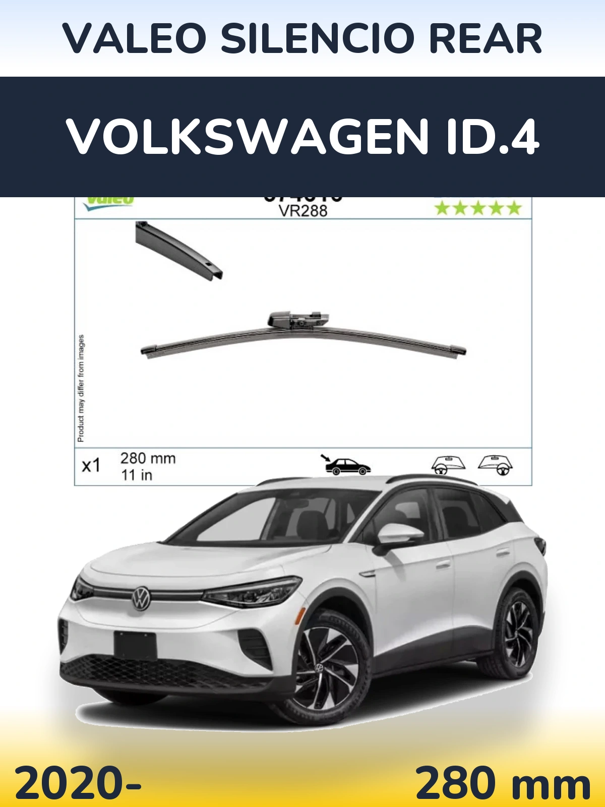 Rear wiper blade Valeo Silencio Rear 280 mm for Volkswagen ID.4 2020-2026