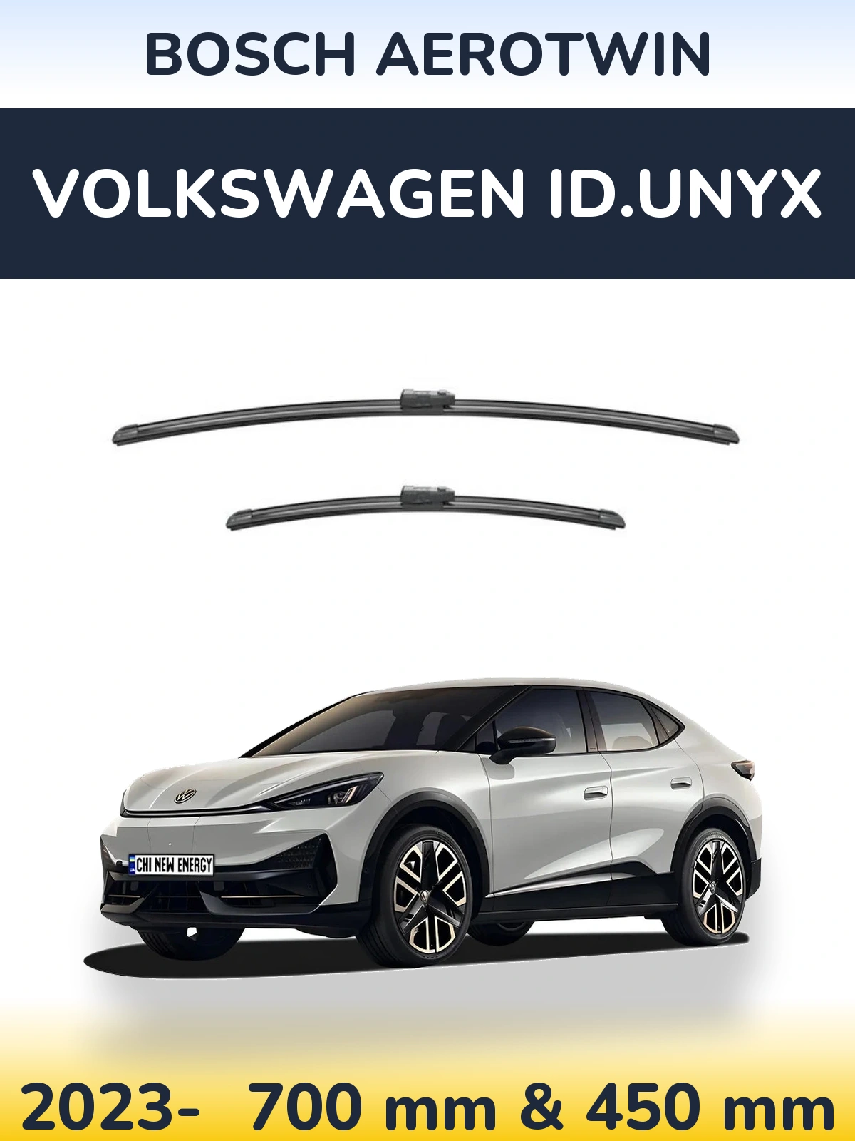 Комплект передних дворников BOSCH AeroTwin 700 & 450 мм для Volkswagen ID.UNYX 2023-2026