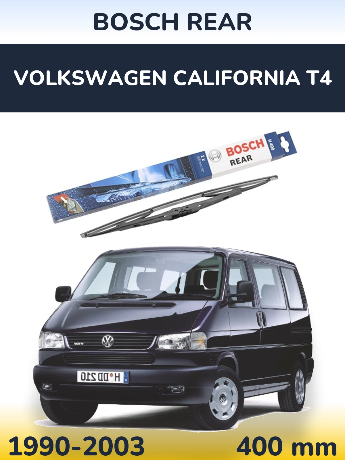 Rear wiper blade BOSCH Rear 400 mm for Volkswagen California T4 1990-2003