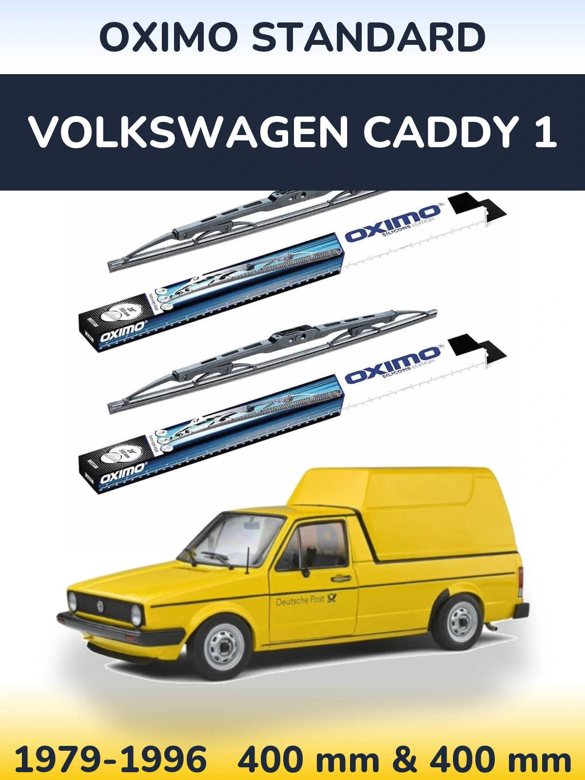 Комплект передних дворников Oximo Standard 400 & 400 мм для Volkswagen Caddy 1 1979-1996