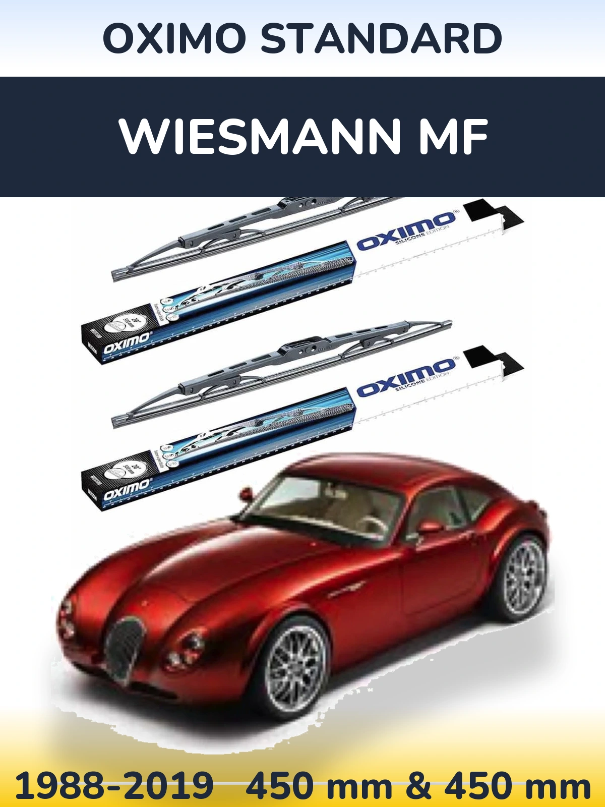 Комплект передніх щіток Oximo Standard 450 & 450 мм для Wiesmann MF 1988-2019