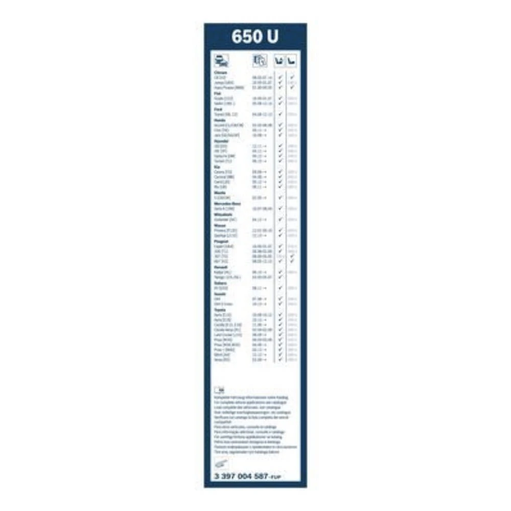 Front wiper blade set BOSCH Twin 650 & 650 mm for Mitsubishi Space Gear 1994-2001