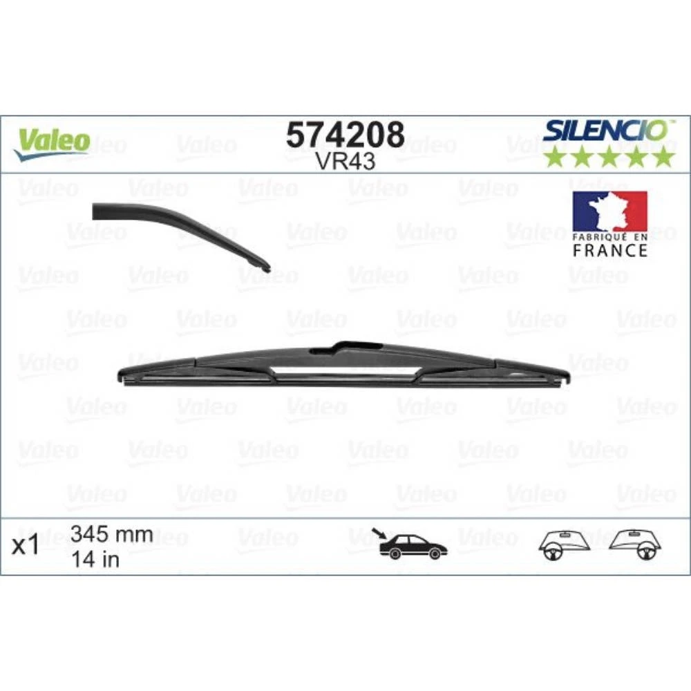 Задний дворник Valeo Silencio Rear 350 мм для Opel Zafira C Tourer 2011-2019