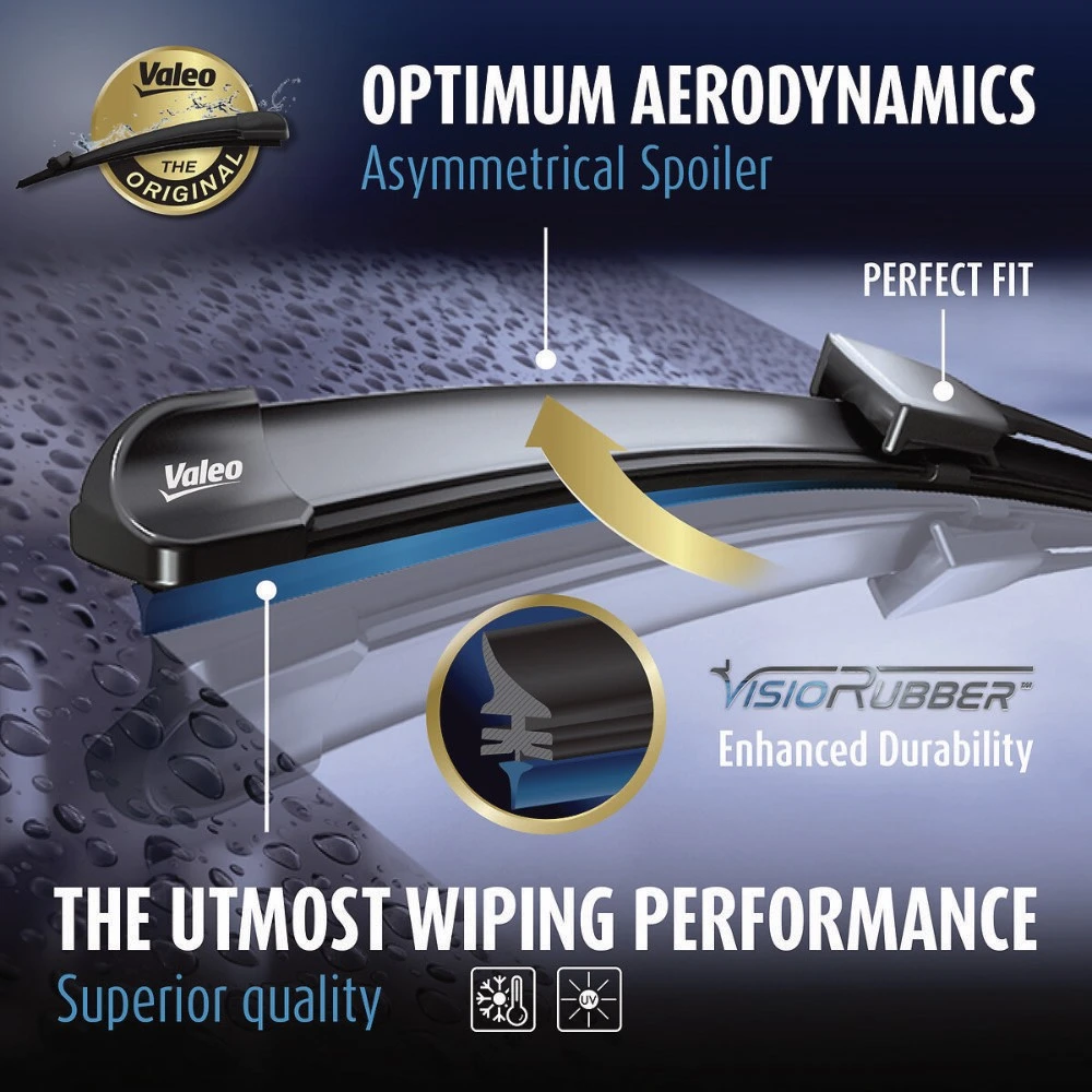 Front wiper blade set Valeo Silencio Flat 680 & 680 mm for Mercedes E Class T-Modell 2002-2009