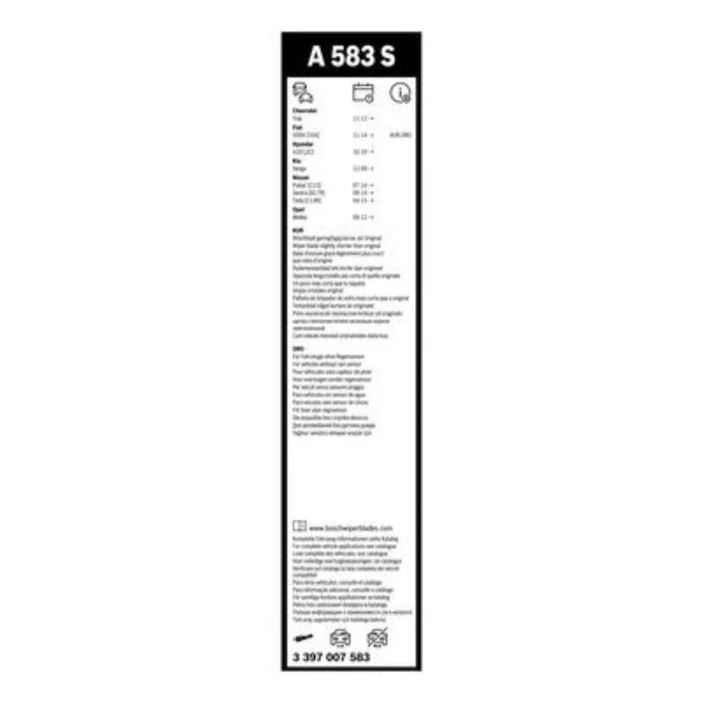 Front wiper blade set BOSCH AeroTwin 650 & 340 mm for KIA Venga 2009-2019