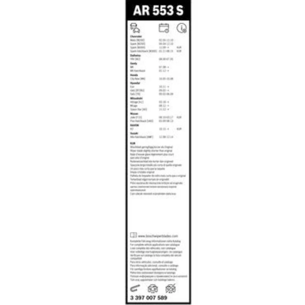 Front wiper blade set BOSCH AeroTwin 550 & 350 mm for Hafei Saibao 2005-2020