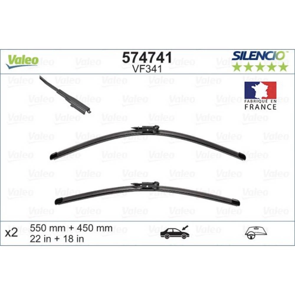 Комплект передних дворников Valeo Silencio Flat 550 & 450 мм для BMW 1 Series 2011-2019