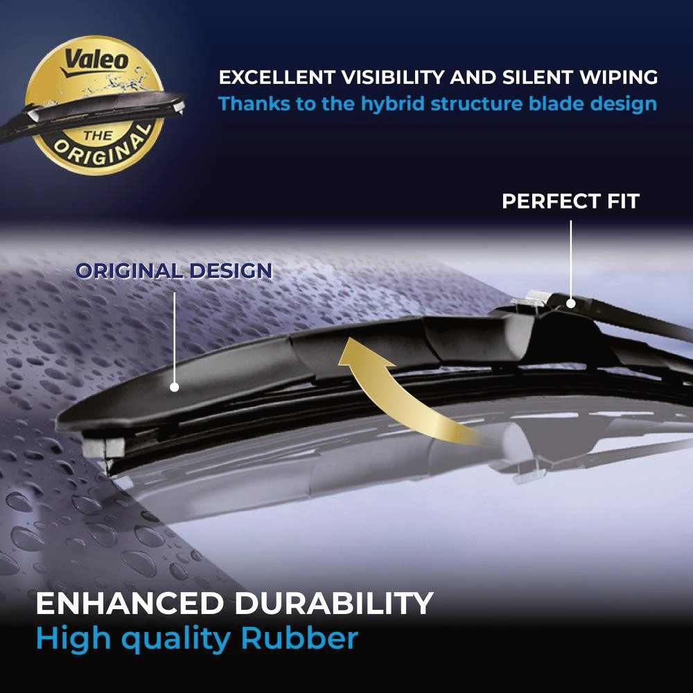 Front wiper blade set Valeo Silencio Hybrid 600 & 450 mm for KIA Sorento 1 2002-2009