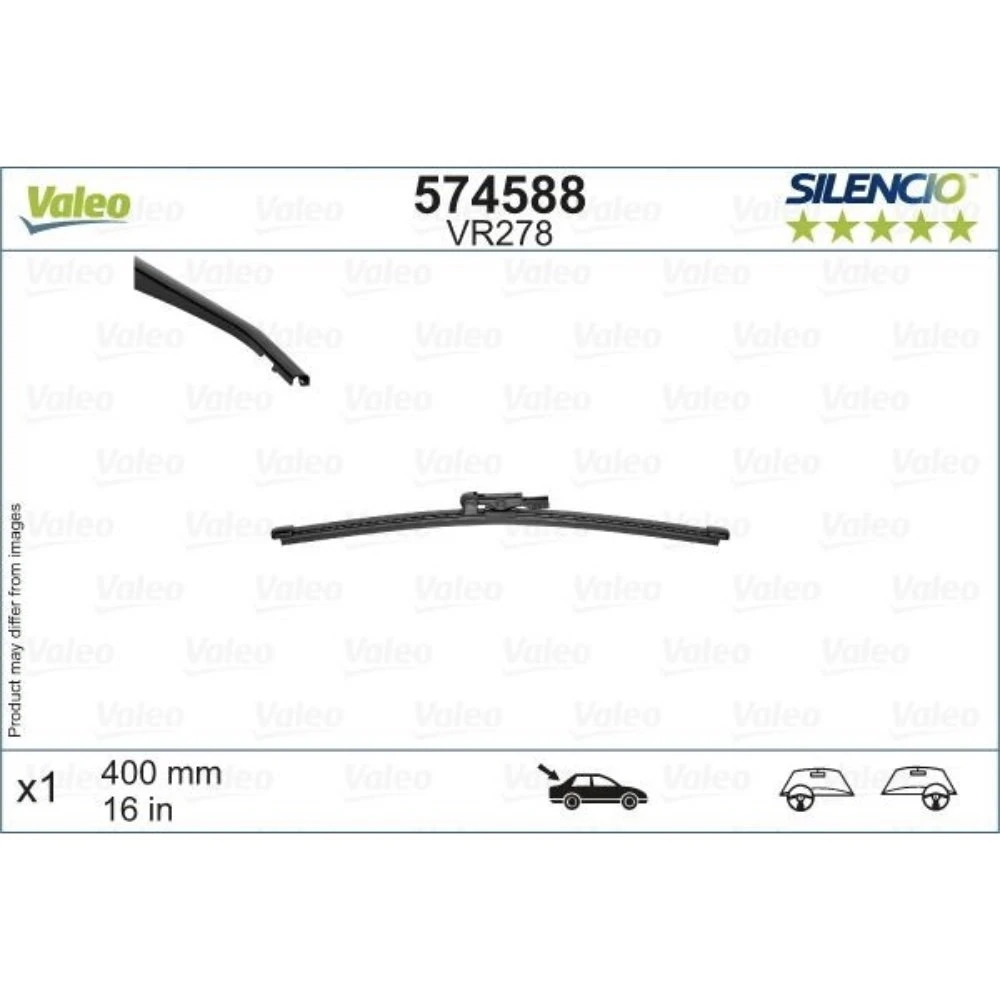 Rear wiper blade Valeo Silencio Rear 400 mm for Renault Trafic 3 2014-2026