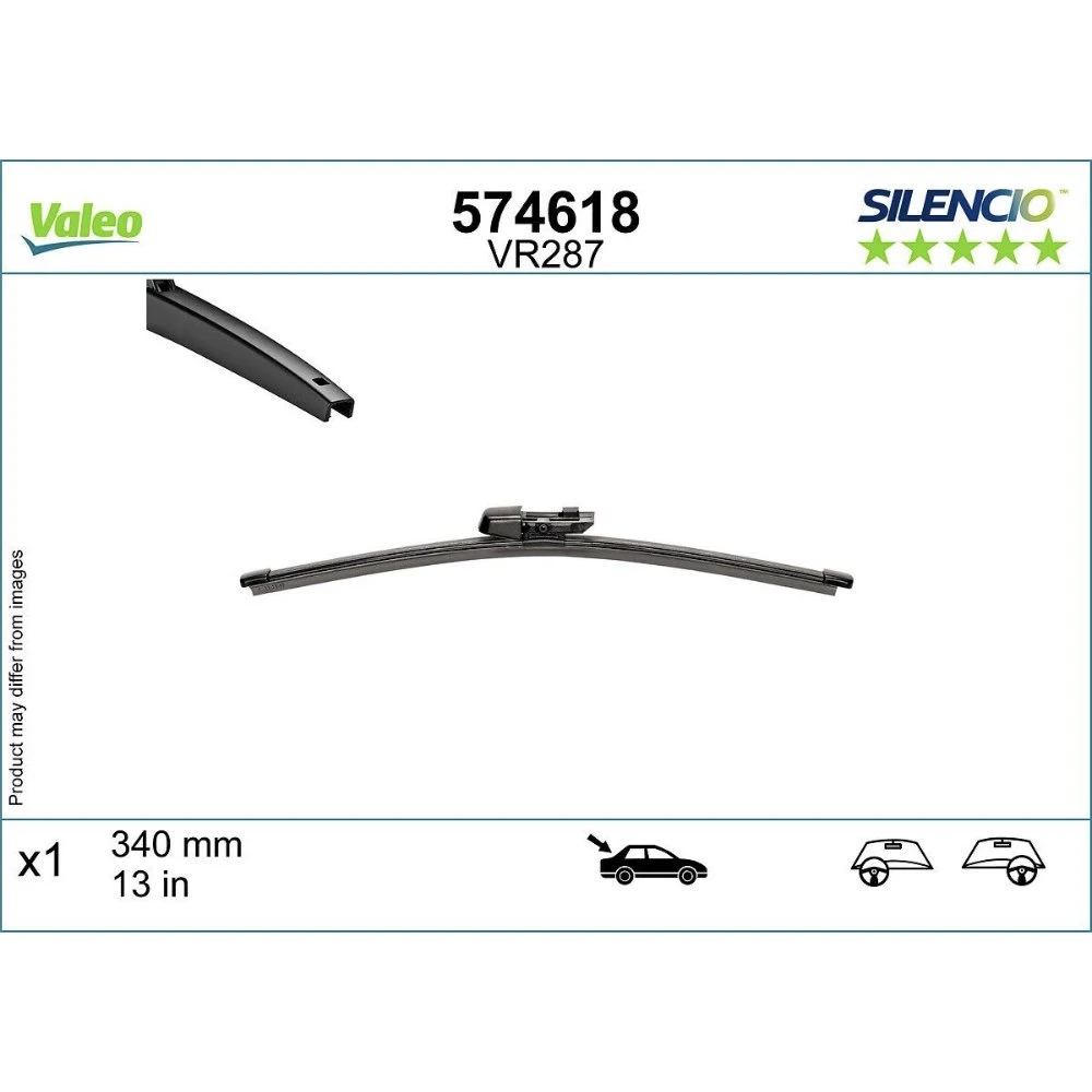 Rear wiper blade Valeo Silencio Rear 340 mm for Volkswagen California T7 2021-2026