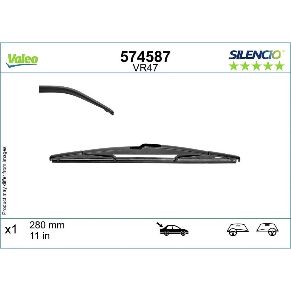 Rear wiper blade Valeo Silencio Rear 280 mm for KIA Sorento 2 2009-2021