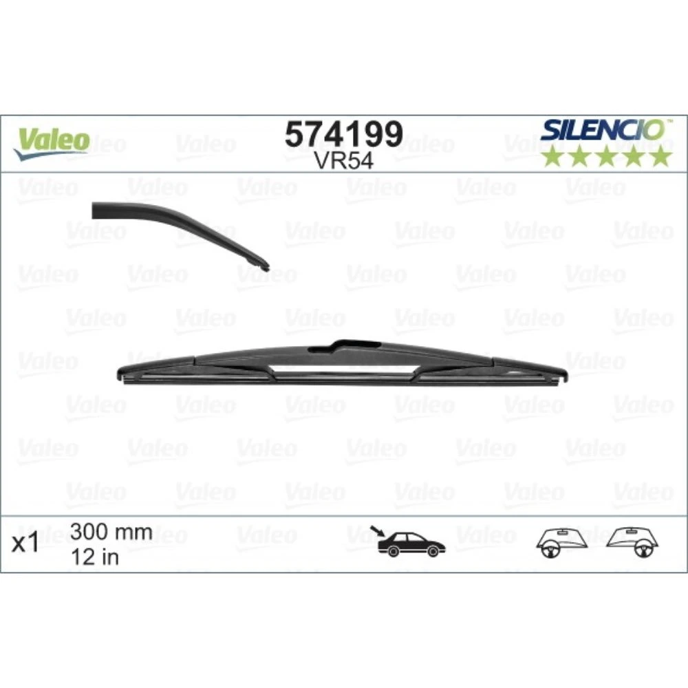 Rear wiper blade Valeo Silencio Rear 300 mm for Geely Vision 2016-2026