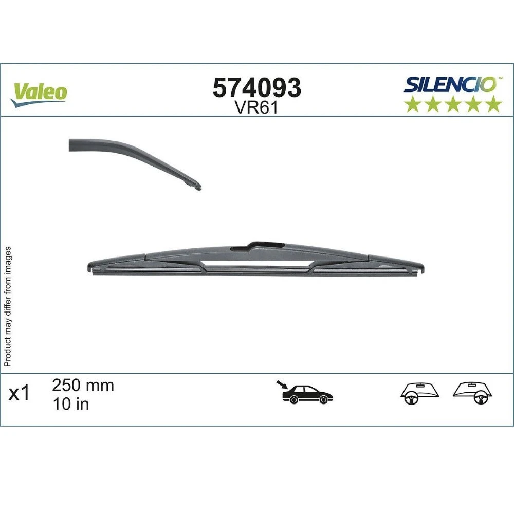Rear wiper blade Valeo Silencio Rear 250 mm for Toyota Prius V Plus 2011-2021