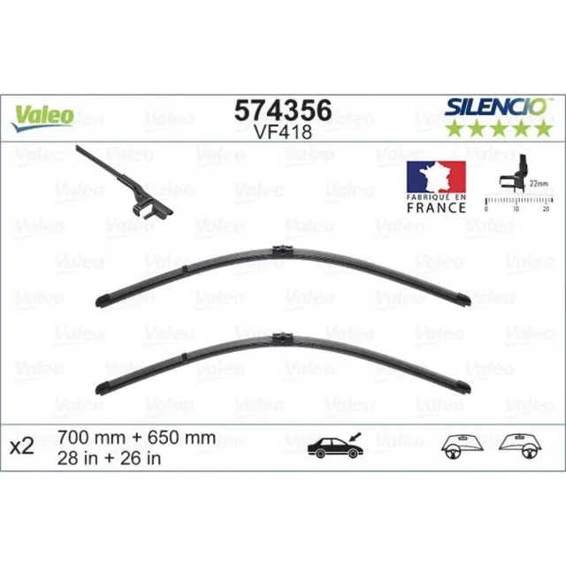 Klaasipuhastid Valeo Silencio Flat autole Renault Modus
