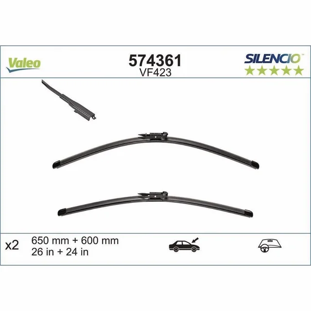 Wiper blades Valeo Silencio Flat for Mercedes Sprinter
