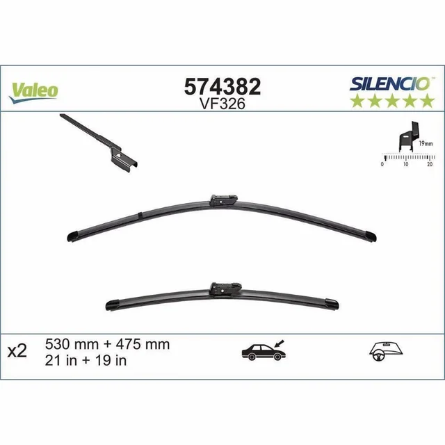 Klaasipuhastid Valeo Silencio Flat autole JAC T8 Pro
