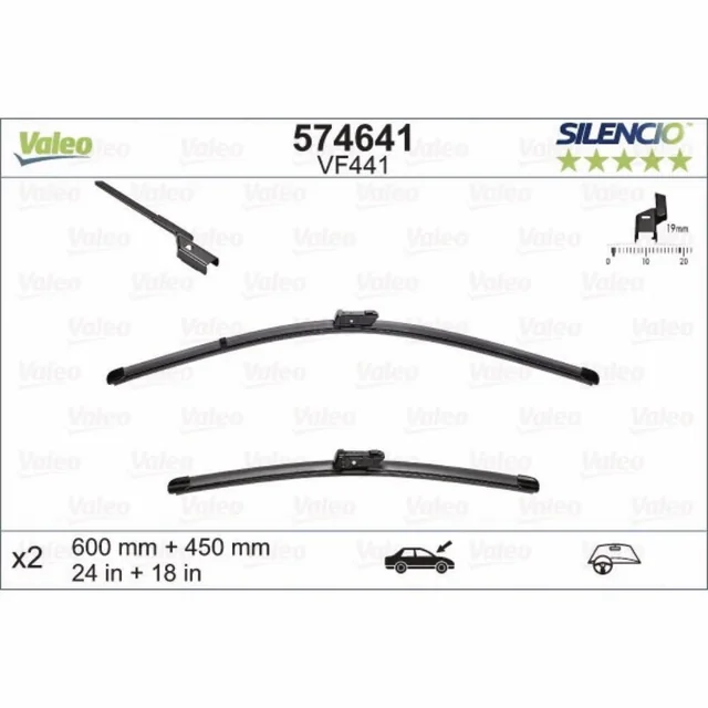 Wiper blades Valeo Silencio Flat for KIA Cee'd