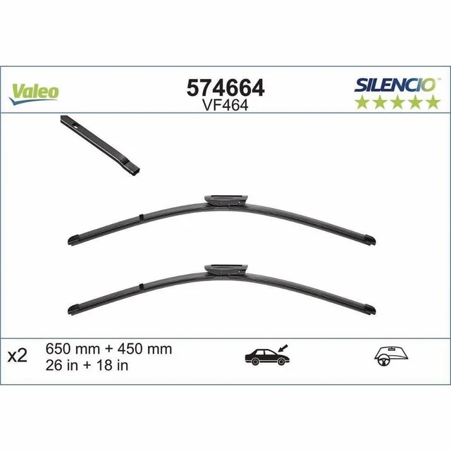 Wiper blades Valeo Silencio Flat for Toyota ProAce