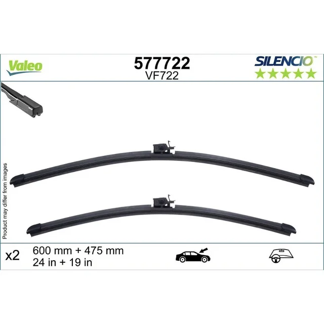 Wiper blades Valeo Silencio Flat for Mercedes CLA Class