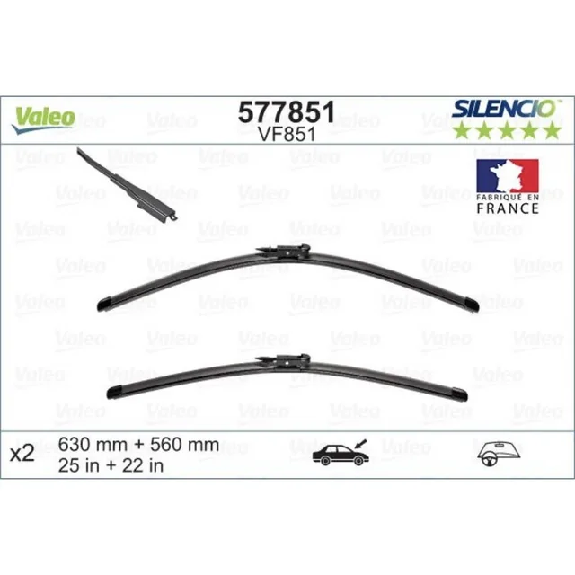 Wiper blades Valeo Silencio Flat for Ford Explorer