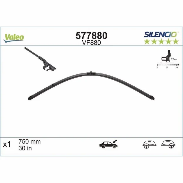 Wiper blades Valeo Silencio Flat for Audi A2