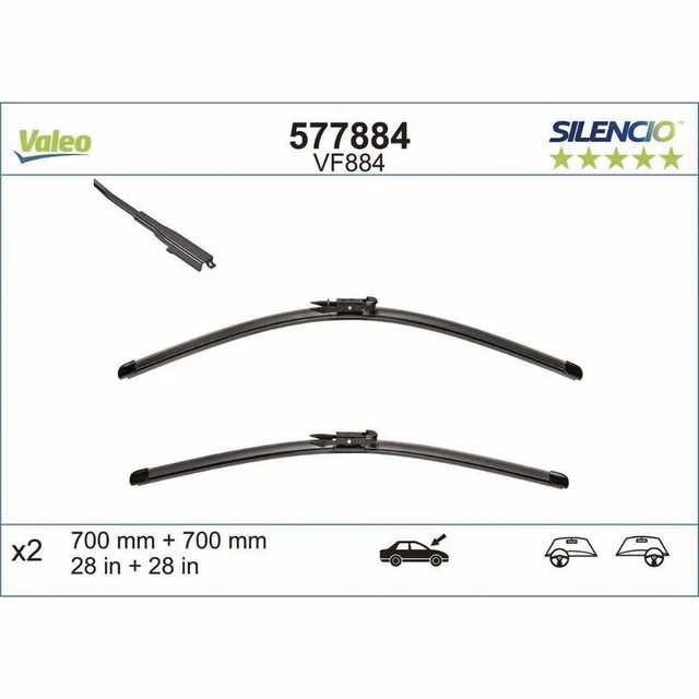 Wiper blades Valeo Silencio Flat for Ford Focus