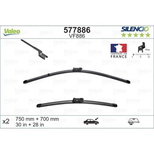 Klaasipuhastid Valeo Silencio Flat autole Renault Espace