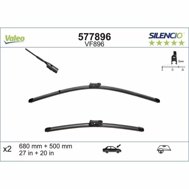 Wiper blades Valeo Silencio Flat for Audi Q7
