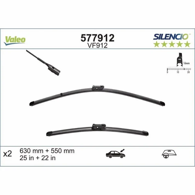 Wiper blades Valeo Silencio Flat for Zeekr 1