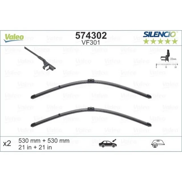 Щітки склоочисника Valeo Silencio Flat для Volkswagen Passat