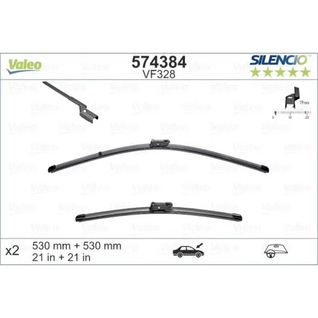 Wiper blades Valeo Silencio Flat for Skoda Fabia