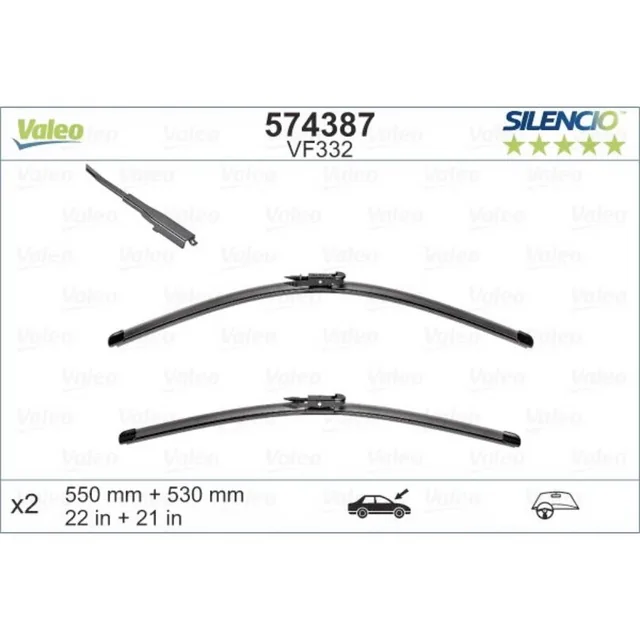 Wiper blades Valeo Silencio Flat for Audi TT