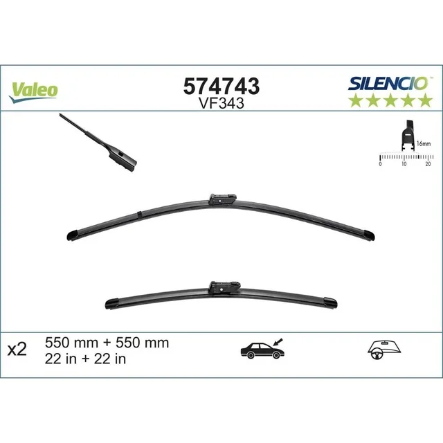 Дворники Valeo Silencio Flat для Land Rover Defender