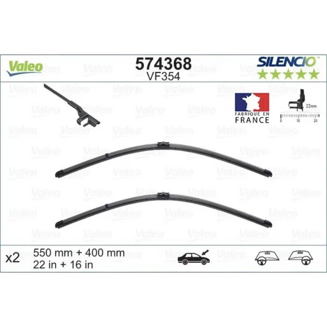 Wiper blades Valeo Silencio Flat for Alfa Romeo 147